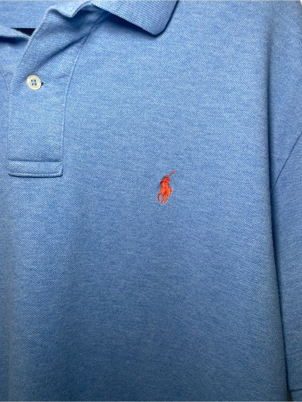 Polo Ralph Lauren Blue Polo Shirt XL Orange Pony